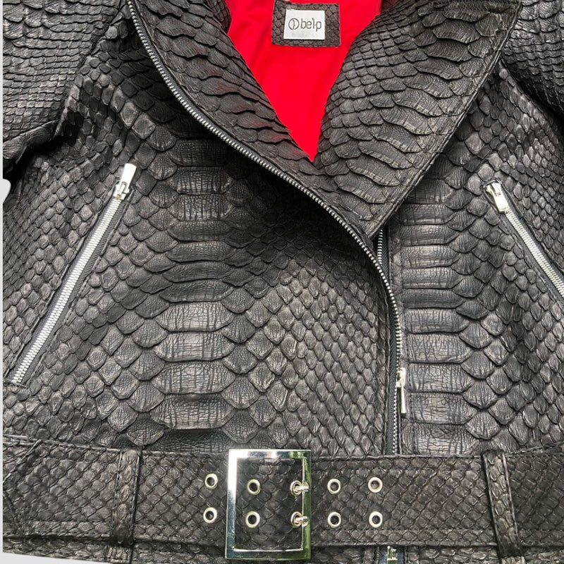 King python leather biker jacket
