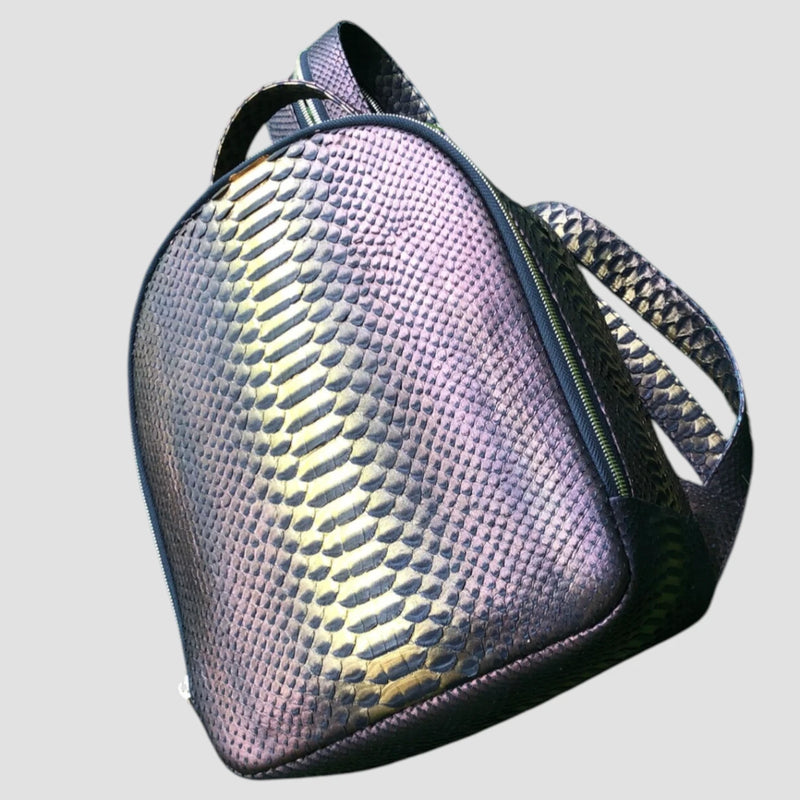 Python leather backpack