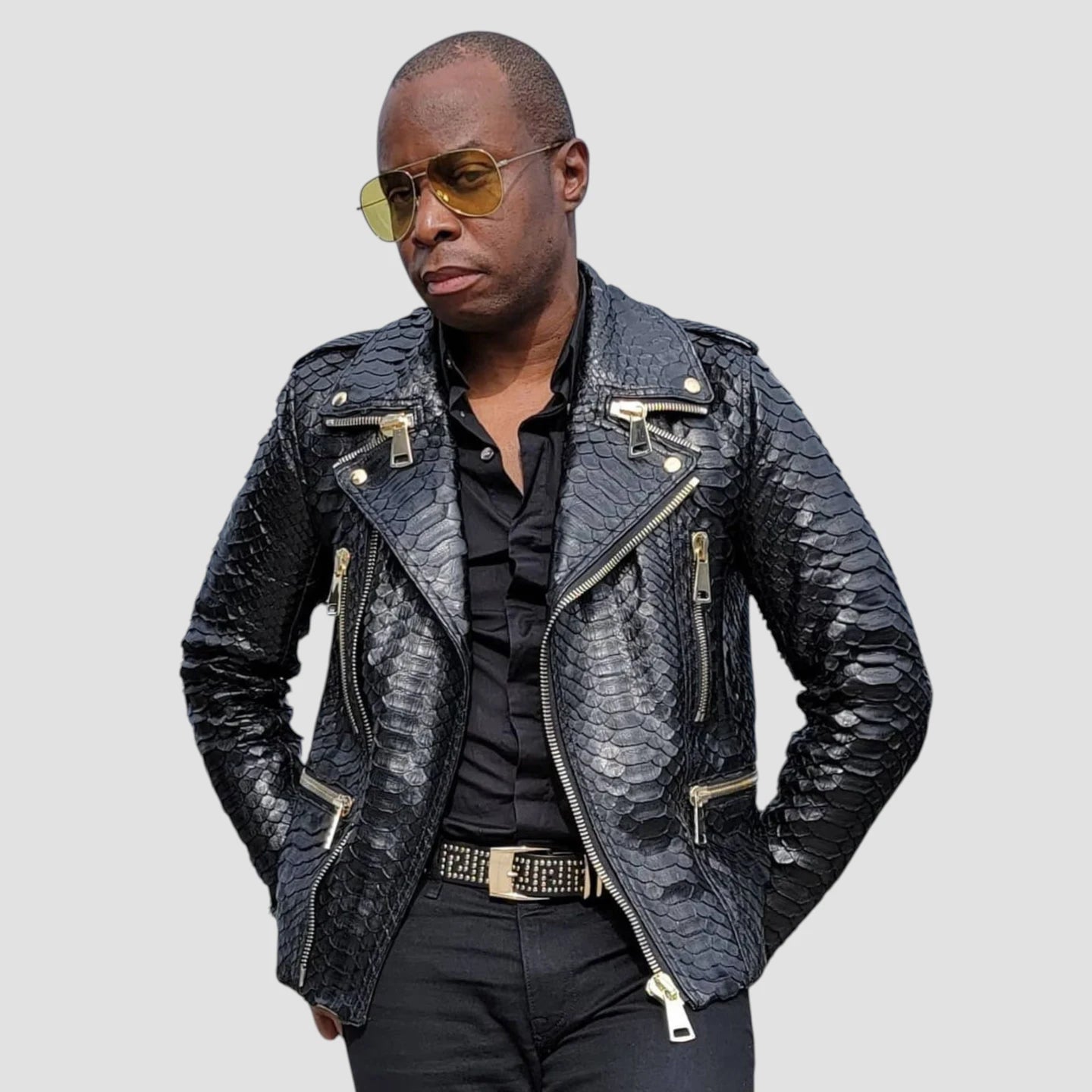 King python leather jacket
