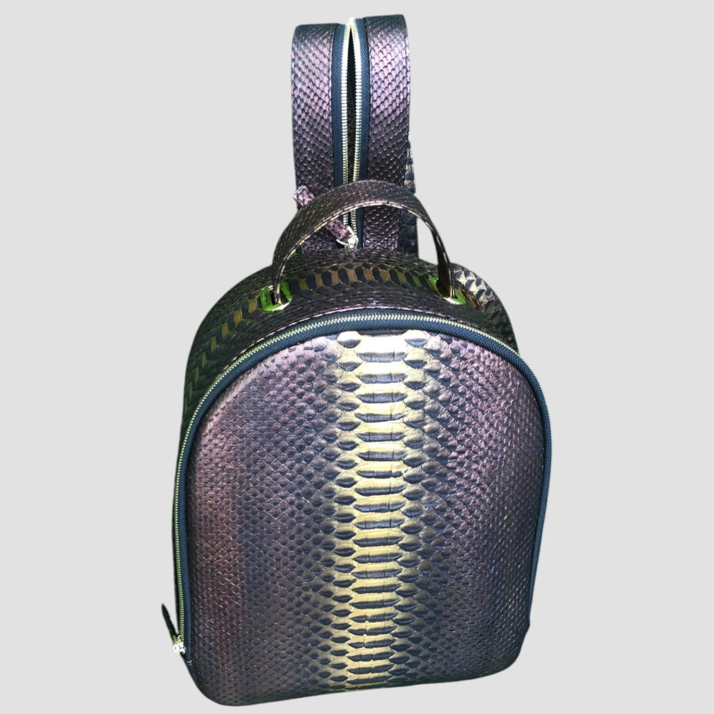 Python leather backpack
