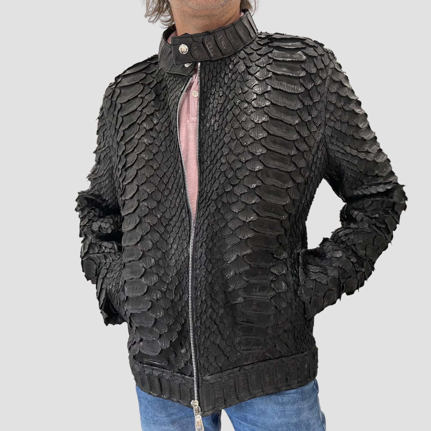 King python leather jacket
