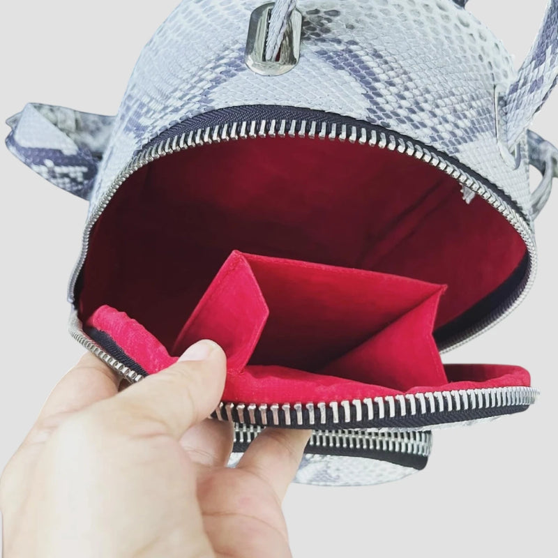 Python leather backpack