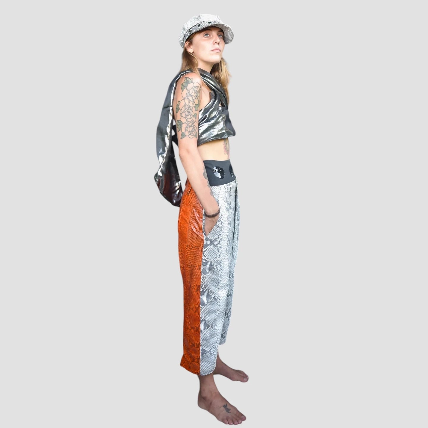 Python leather pants