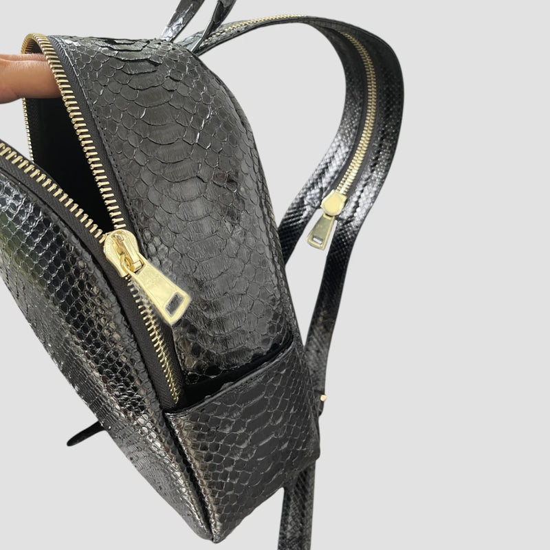 Python leather backpack