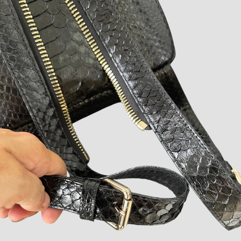 Python leather backpack