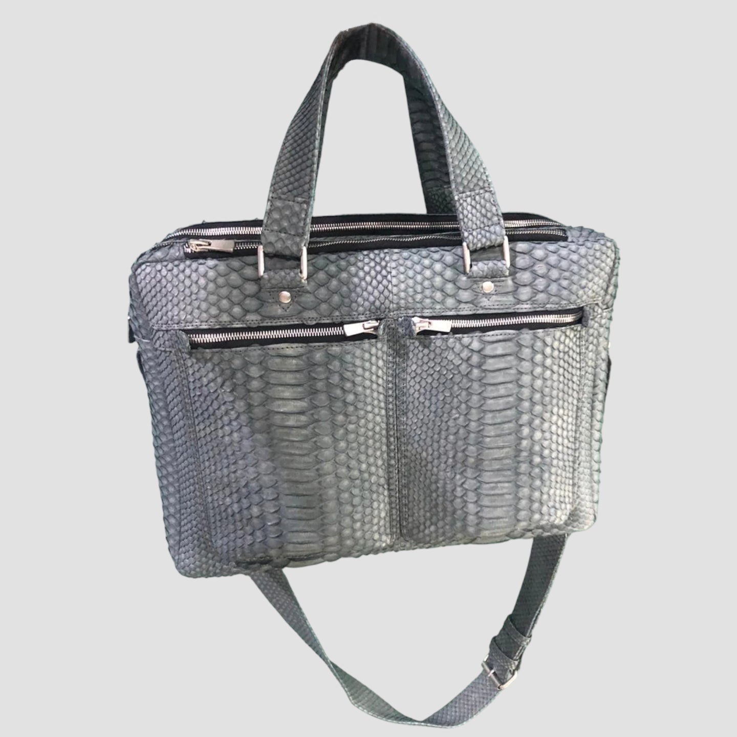 Python leather briefcase