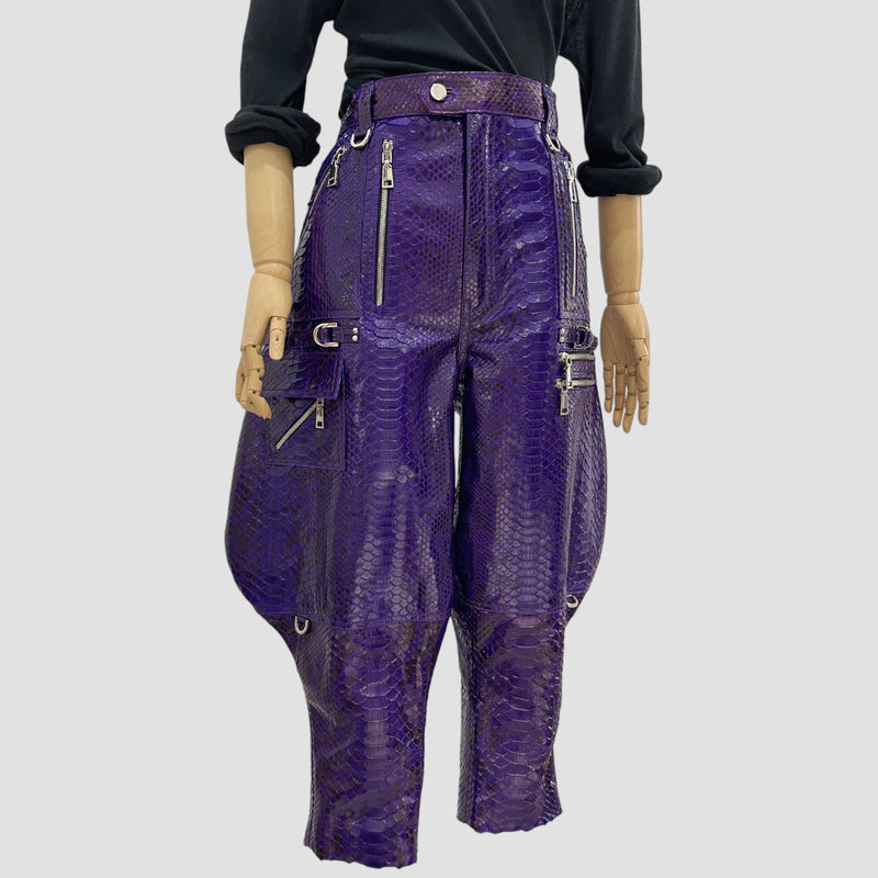 Python leather pants
