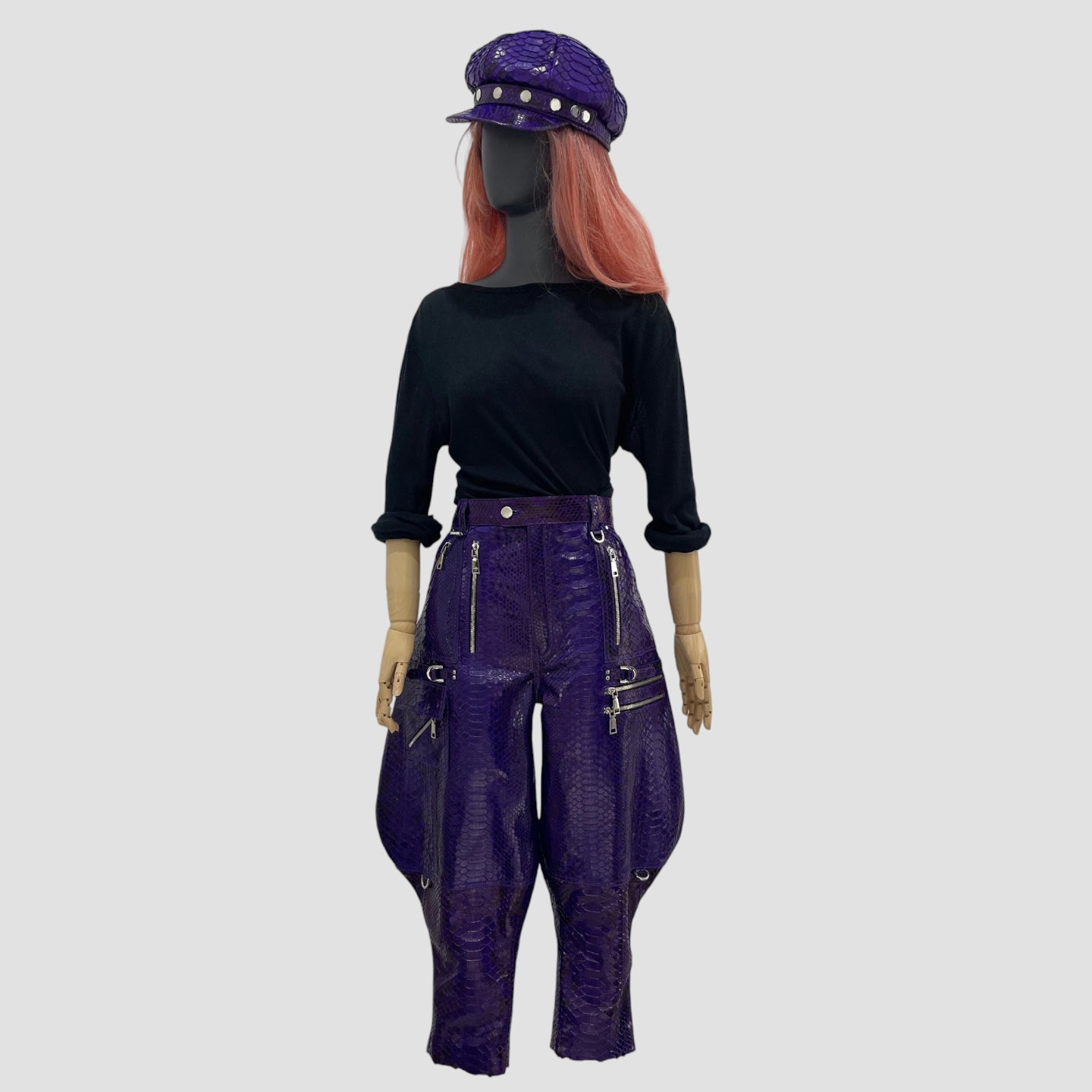 Python leather pants