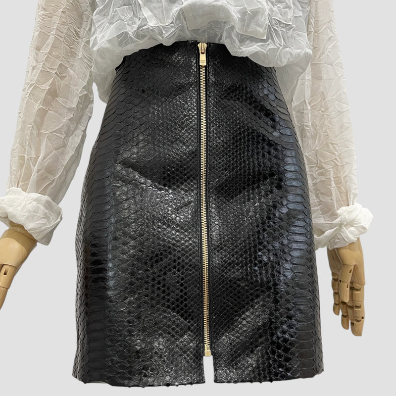 Python leather skirt