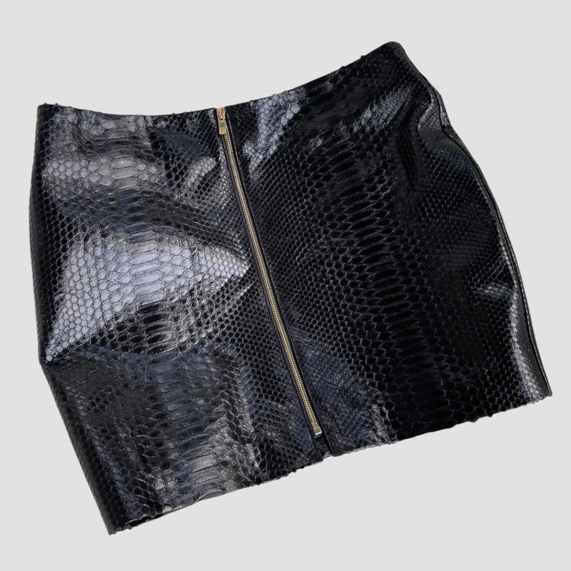 Python leather skirt