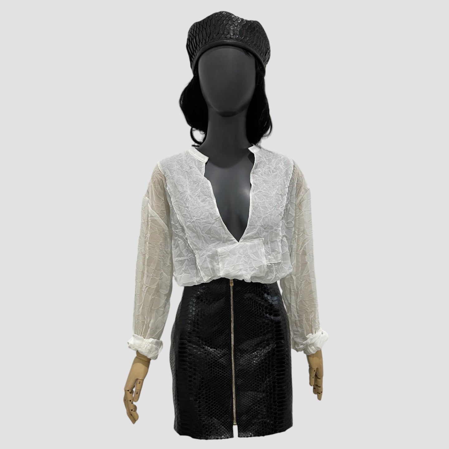 Python leather skirt