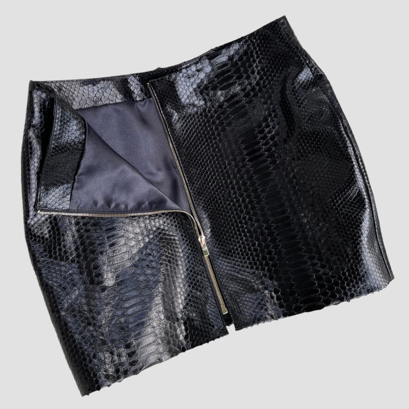 Python leather skirt