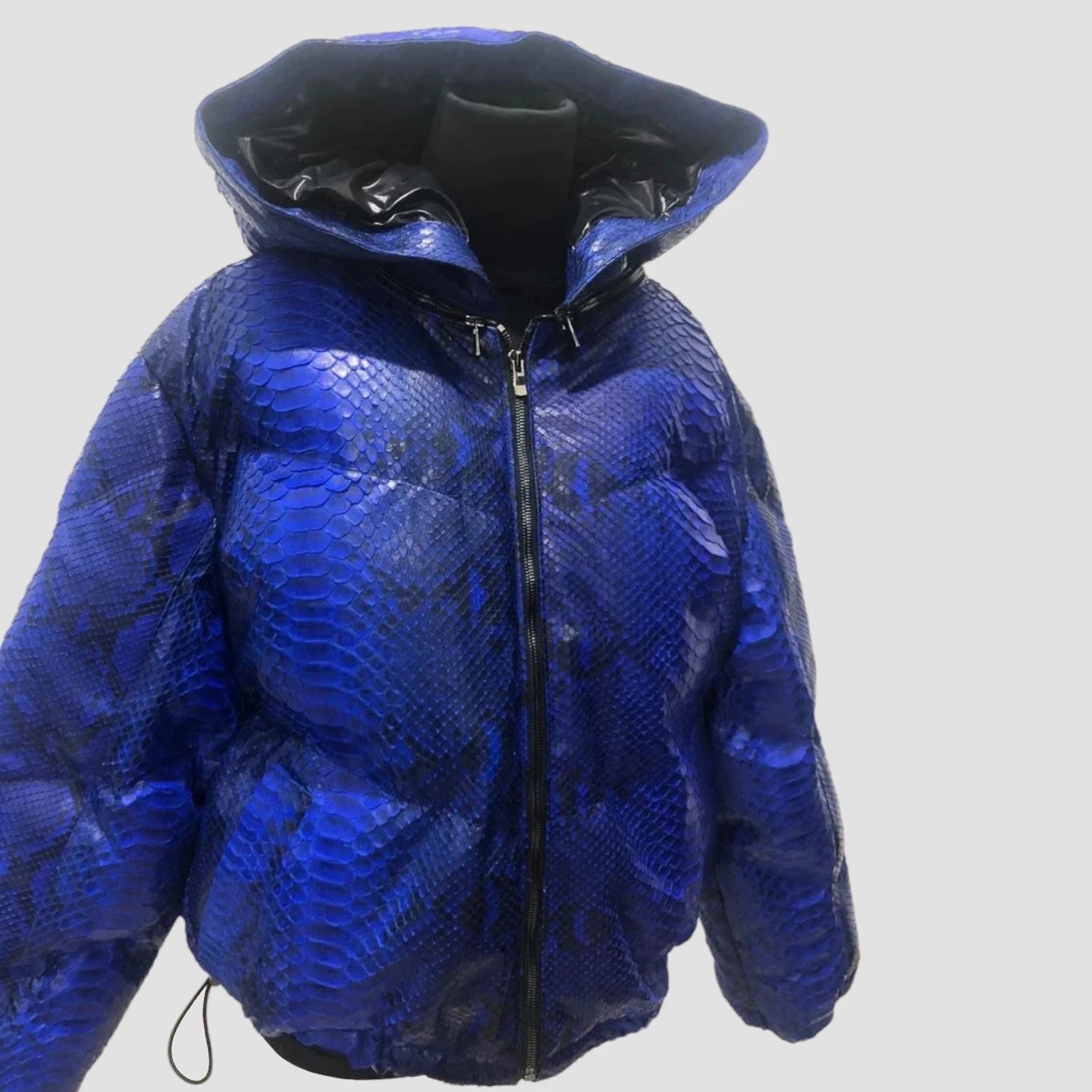 Duck down python leather jacket