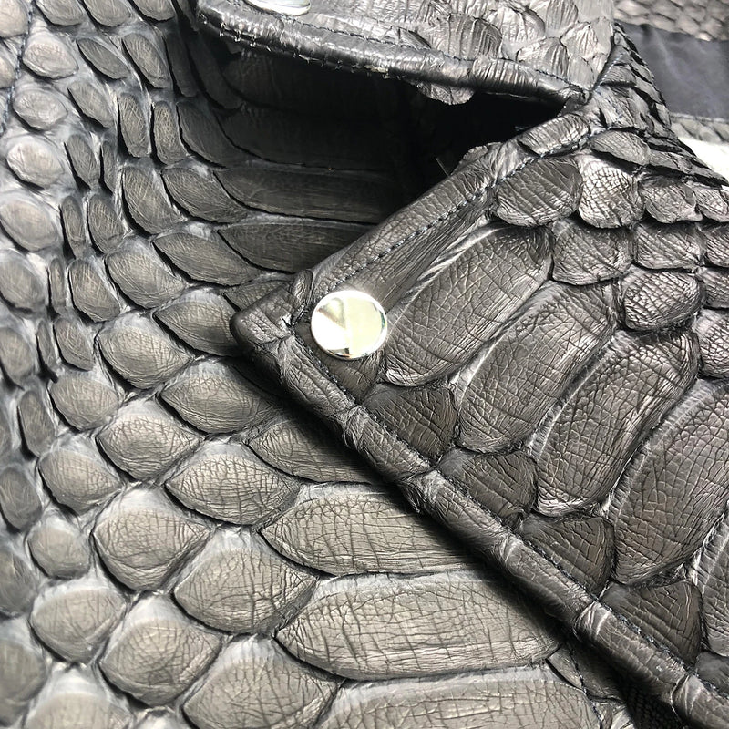 Dragon python leather biker jacket