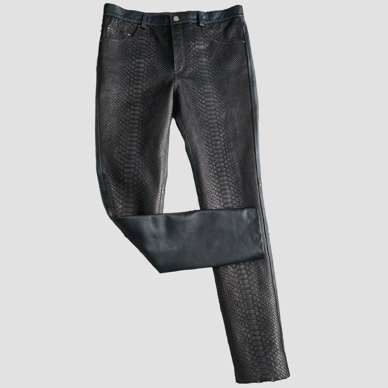 Python leather pants