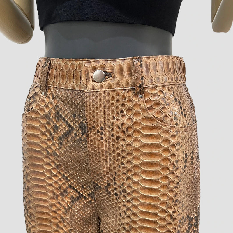 Python leather pants