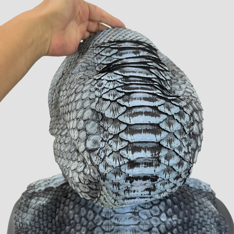 King python leather duck down vest