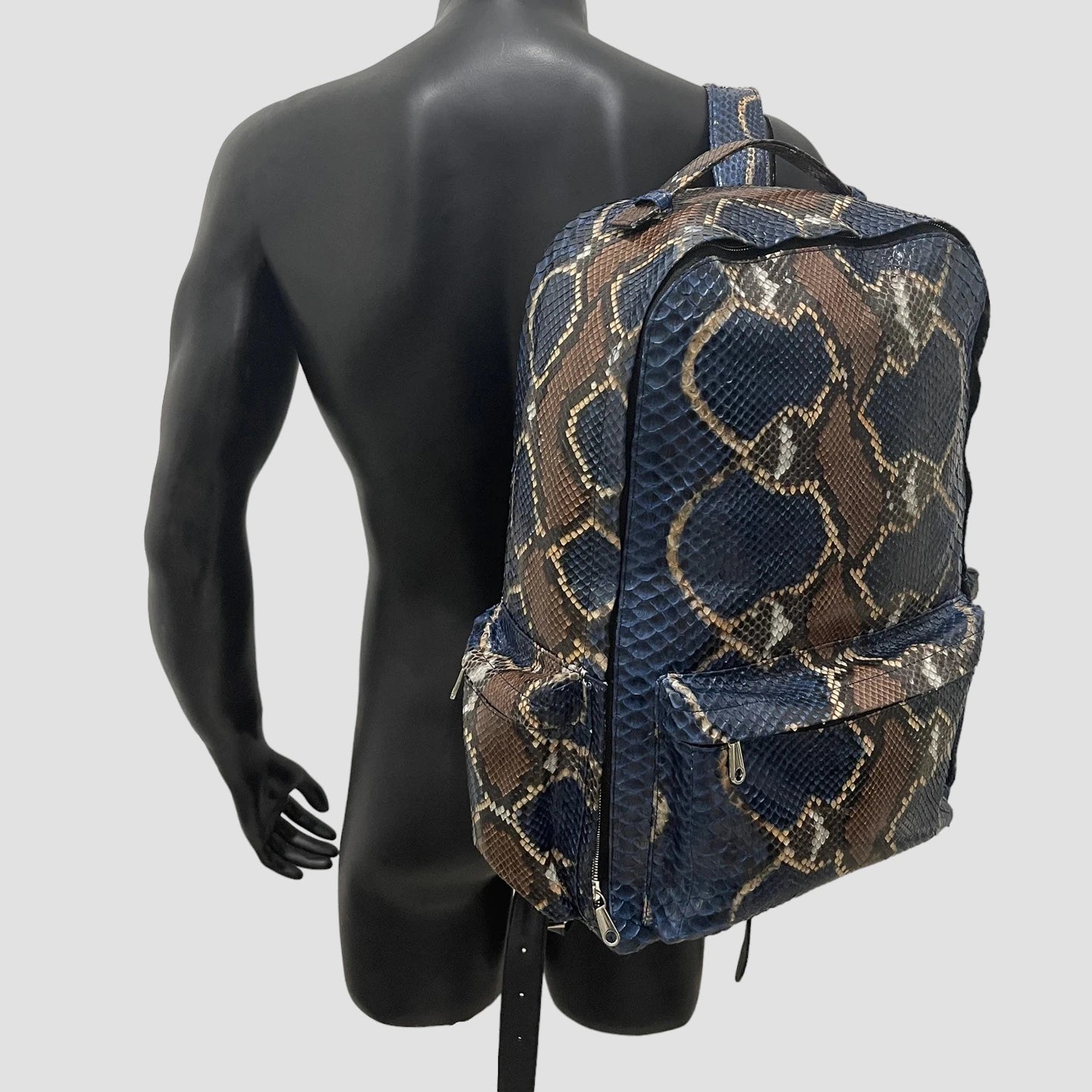 Python leather backpack