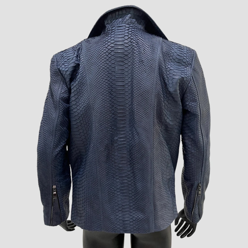 Python leather biker jacket