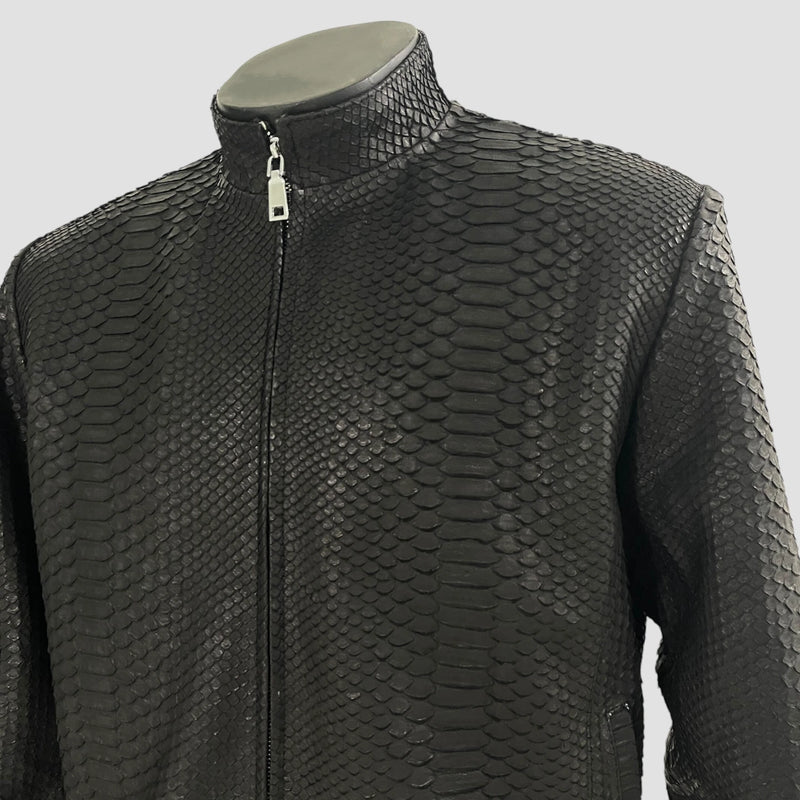 Python leather jacket