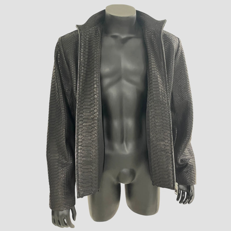 Python leather jacket