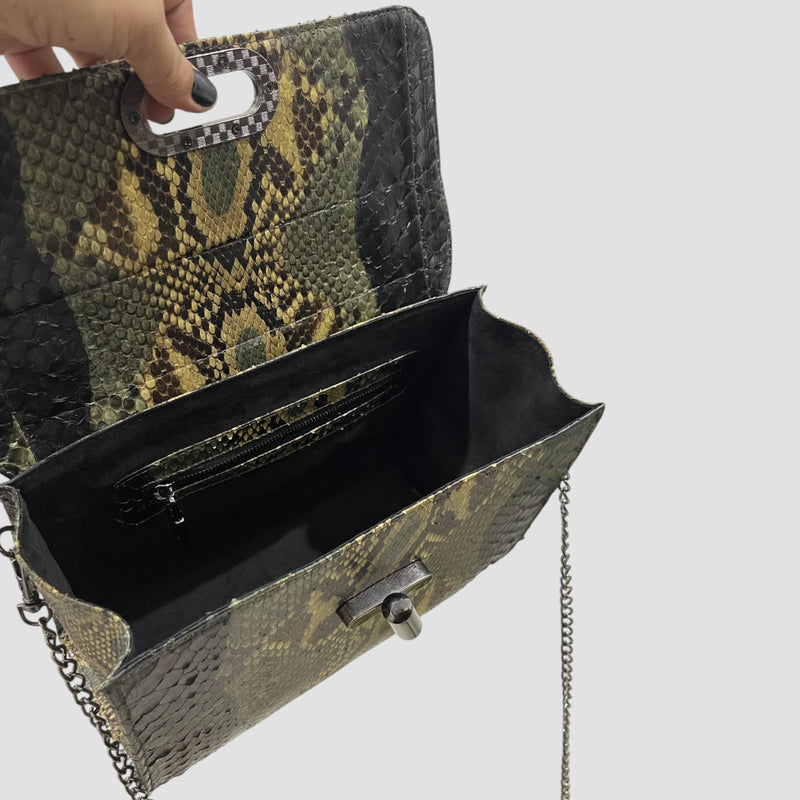 Python leather bag