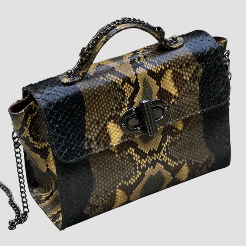 Python leather bag