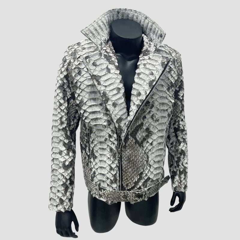 King python leather biker jacket