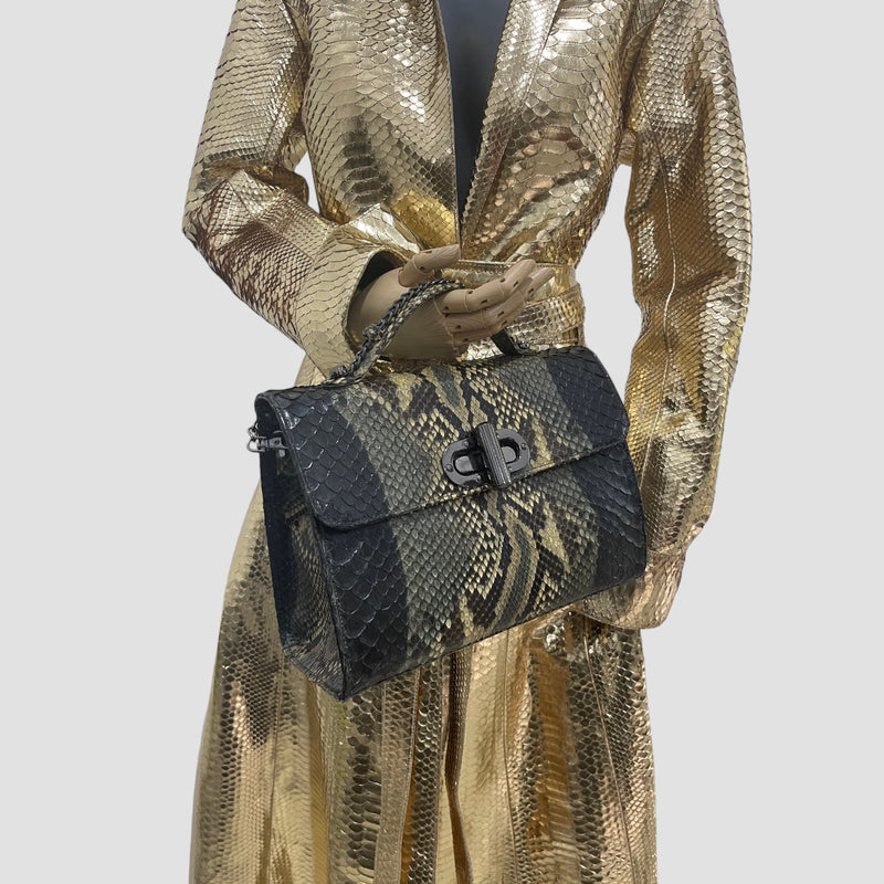 Python leather bag