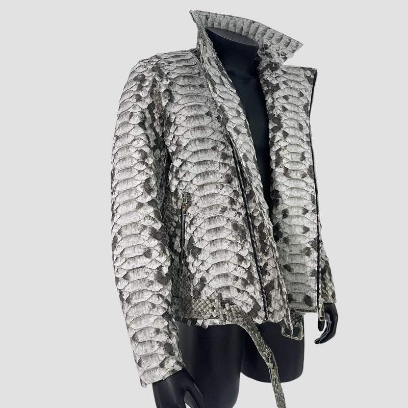 King python leather biker jacket