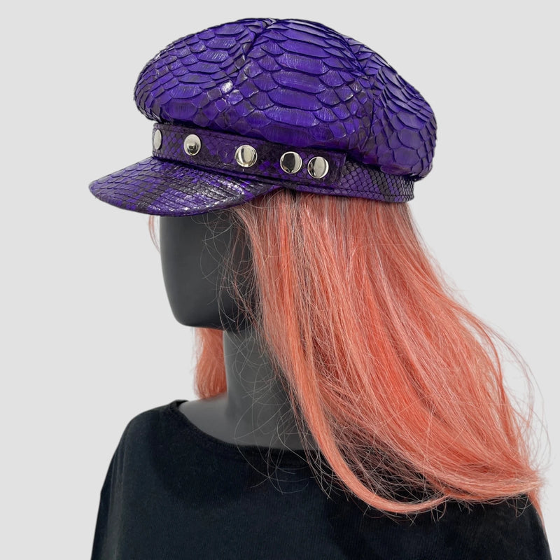 Python leather hat