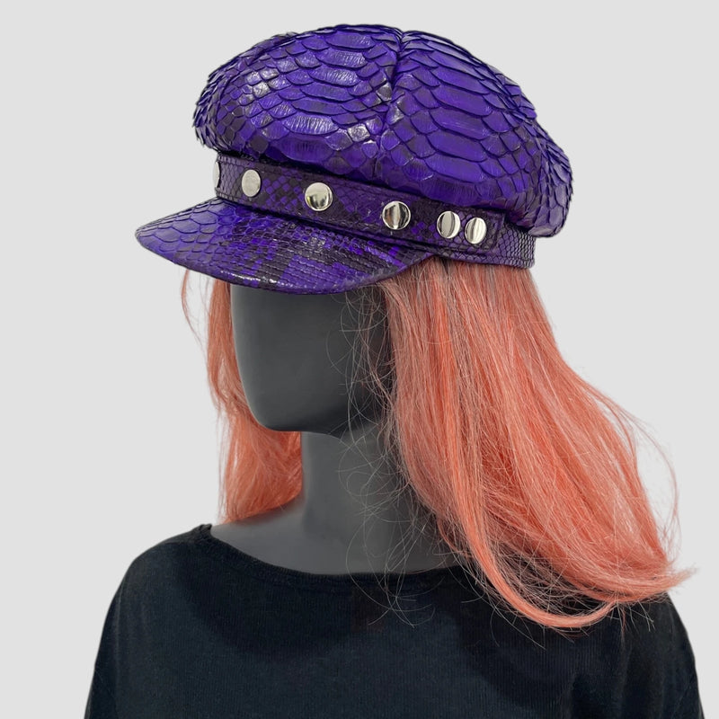 Python leather hat