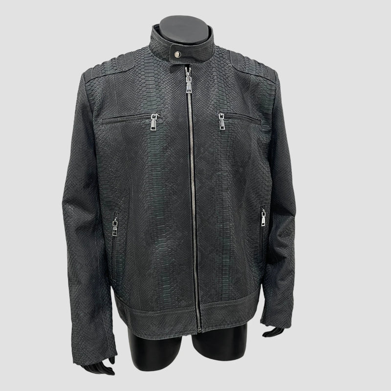 Python leather jacket