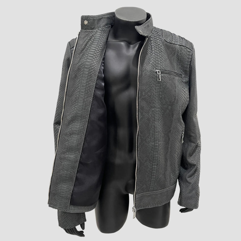 Python leather jacket