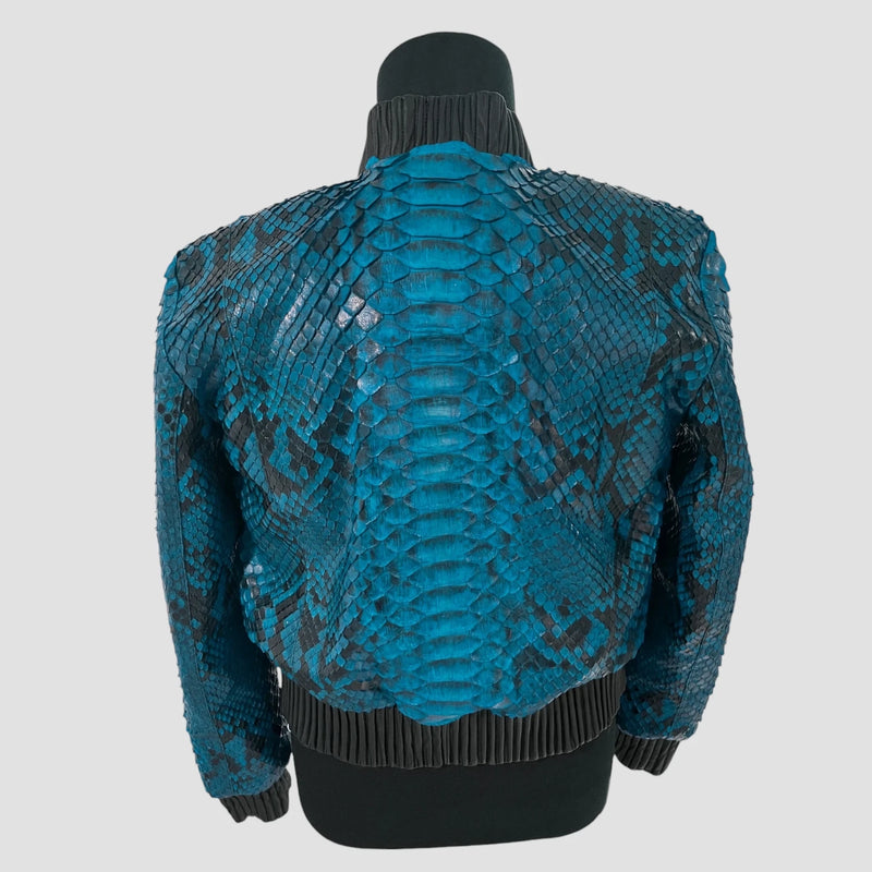 King python leather bomber jacket