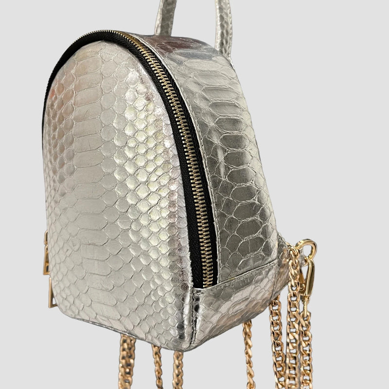 Python leather backpack