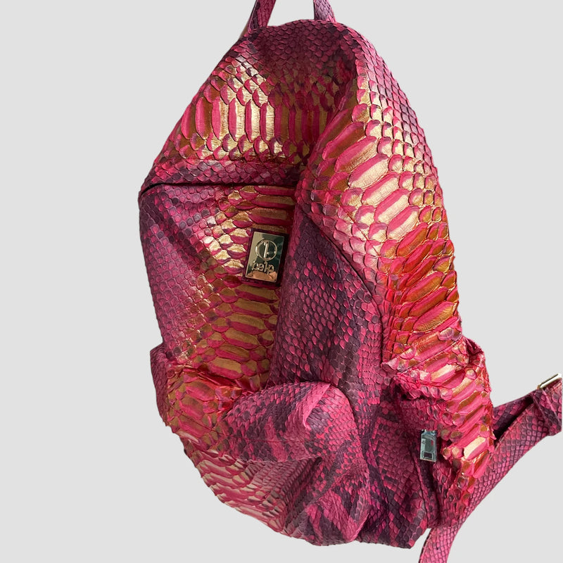 Python leather backpack