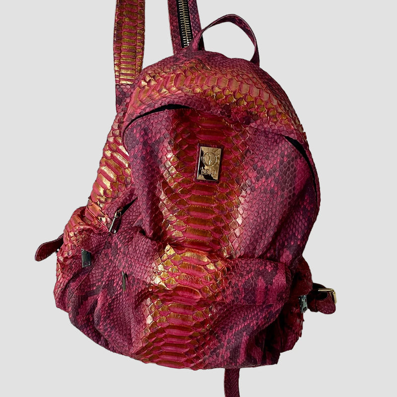 Python leather backpack