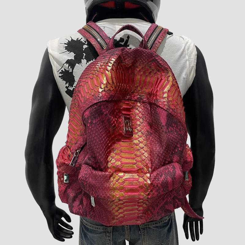 Python leather backpack