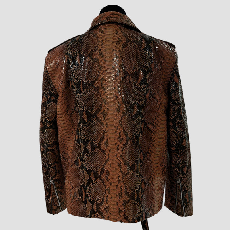 Python leather biker jacket