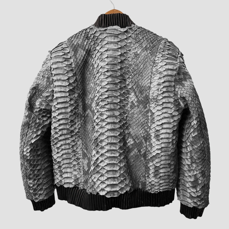 King python leather bomber jacket