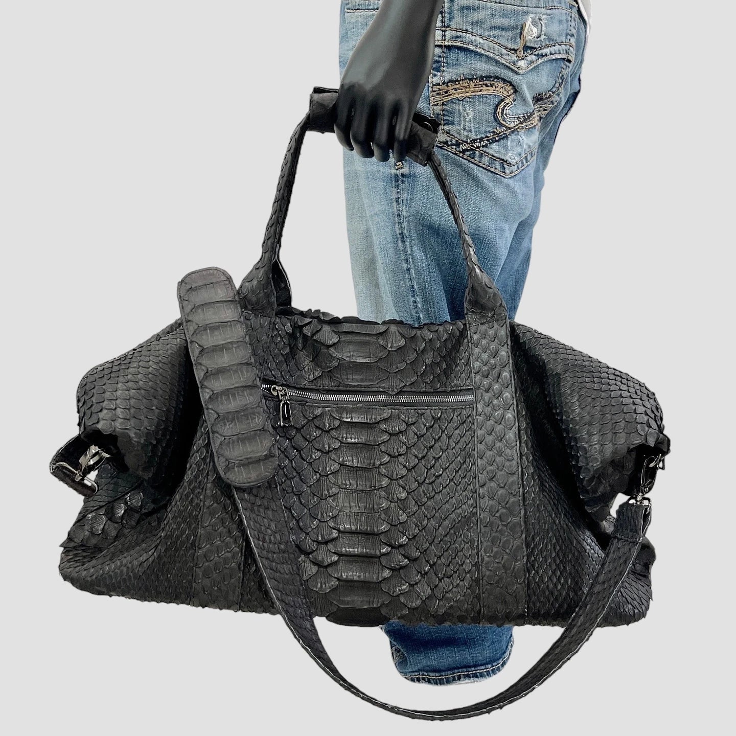 Dragon python leather duffel bag