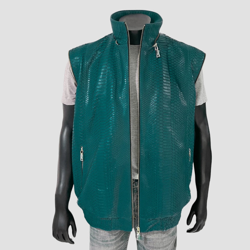 Python leather jacket vest