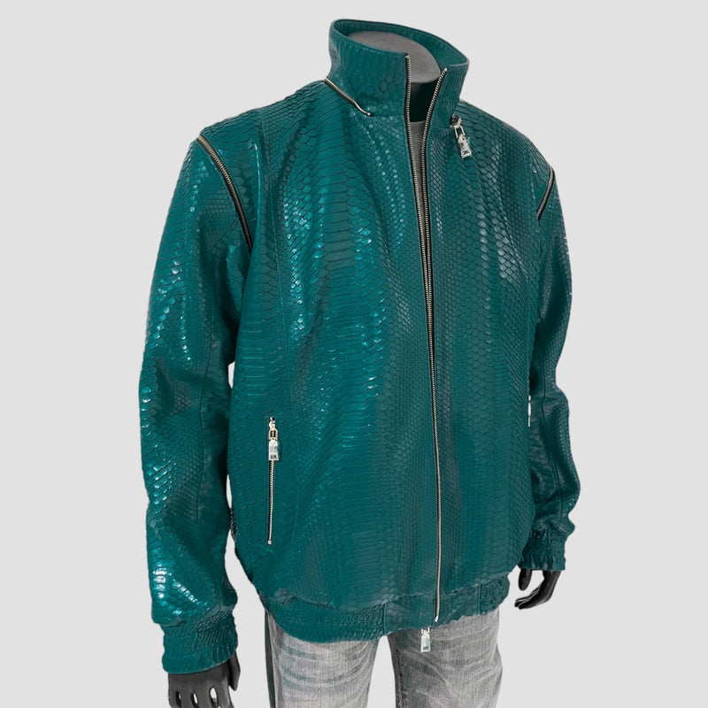 Python leather jacket vest