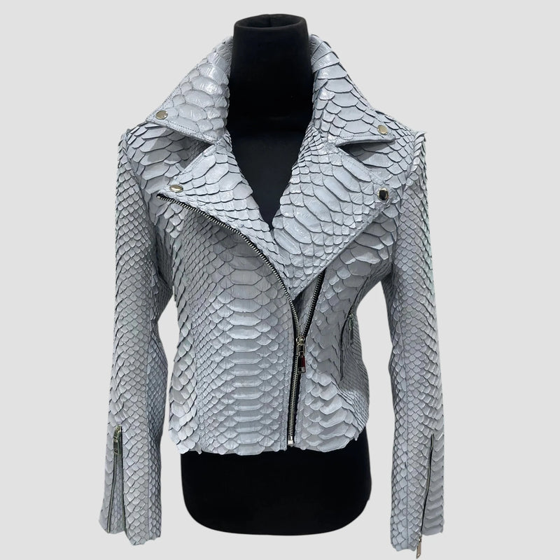 King python leather biker jacket