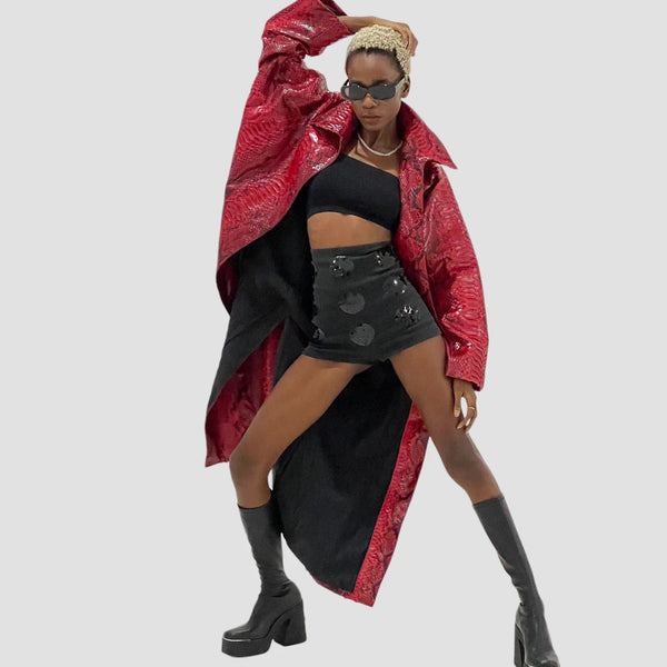 DRAGON PYTHON LEATHER COAT