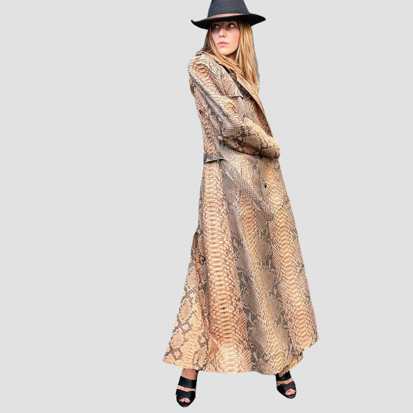 DRAGON PYTHON LEATHER COAT
