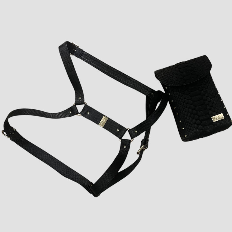 Python leather chest harness