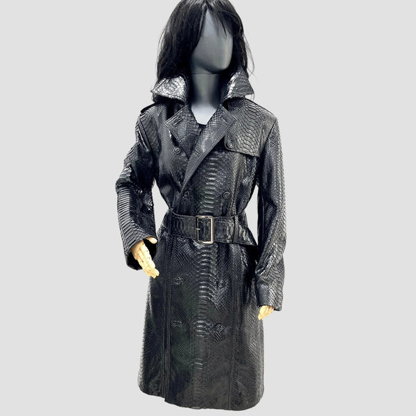 PYTHON LEATHER COAT
