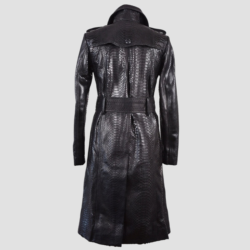 Python leather coat